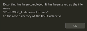 Notification that export of instrument info is now complete.